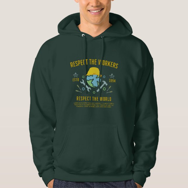 Arbetsdagen respekterar de anställdas respekt för  hoodie (Framsida)