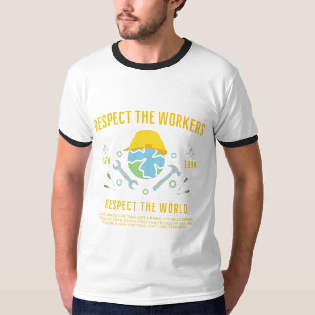 Arbetsdagen respekterar de anställdas respekt för  t shirt (Framsida)
