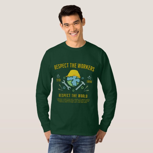 Arbetsdagen respekterar de anställdas respekt för  t shirt (Hel framsida)