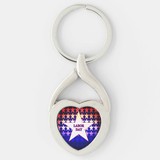 Arbetsdagen Twisted Heart Silverfärgad Nyckelring (Framsidan)