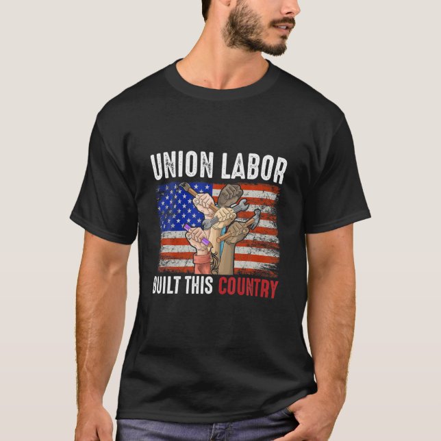 Arbetsdagsofferten Proud Union Laboer Worker har k T Shirt (Framsida)