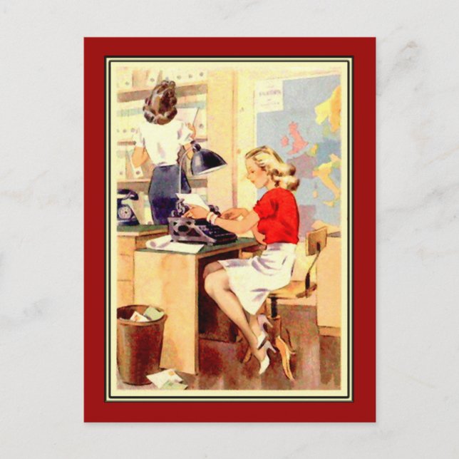 Arbetsflicka Vykort (Framsida)