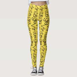 Arbetsgång för skarp gult för vintage leggings