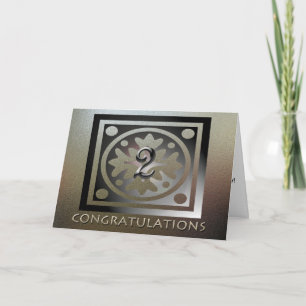 Arbetsgivarens andra årsdag Elegant Golden Cards Kort