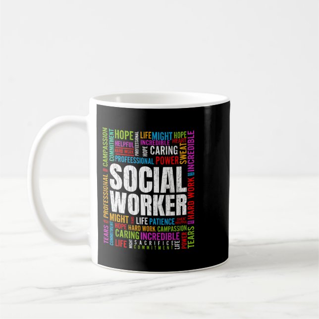 Arbetsgrafik i Social Worker Facts Funny Social Kaffemugg (Vänster)