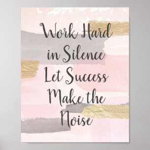 ARBETSHÅLL I SILENCE - Rosa Guld Offert Poster