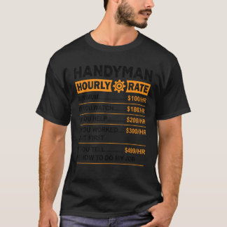Arbetshobby för Handyman timtaxering för nuvärde a T Shirt