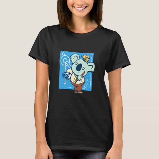 Arbetsholiker Koala Job En Arkitekt T Shirt (Framsida)