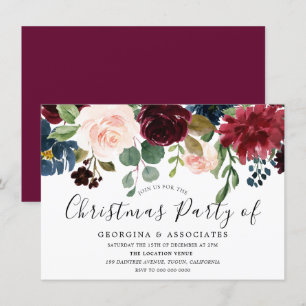 Arbetskontoret i Burgundy Red Vin jul Party Inbjudningar