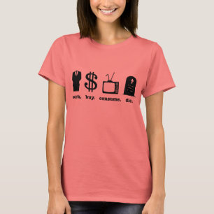 arbetsköp konsumerar matrisen tee shirt