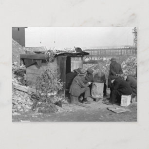Arbetslös & hemlös 1938 helg vykort