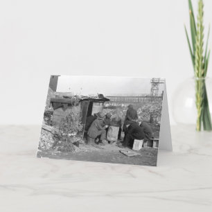 Arbetslös och hemlös 1938 helgkort