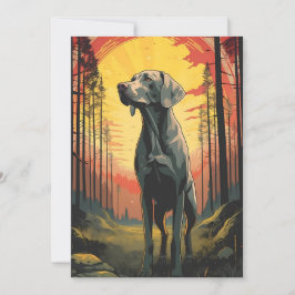 Arbetslöshet i skogen under solnedgången julkort