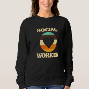 Arbetsmånad för Retro Social Worker Heart Proud So T Shirt