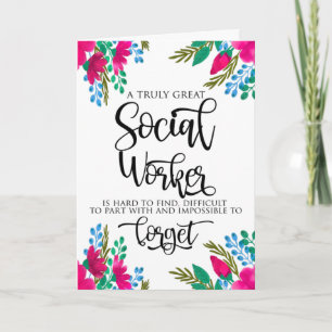 Arbetsmappkort för blommigt Social Kort