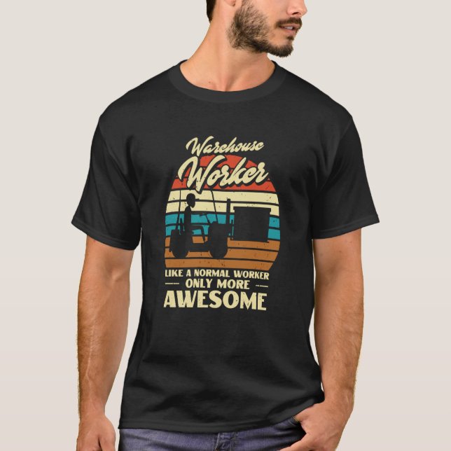 Arbetsoperatör för lagerställe, Forklift T Shirt (Framsida)