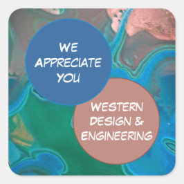 Arbetsplats för medarbetaravskrivning, Blue Gem Of Fyrkantigt Klistermärke