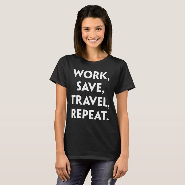 Arbetssparan reser repetitionäventyrresande tee shirt (Hel framsida)