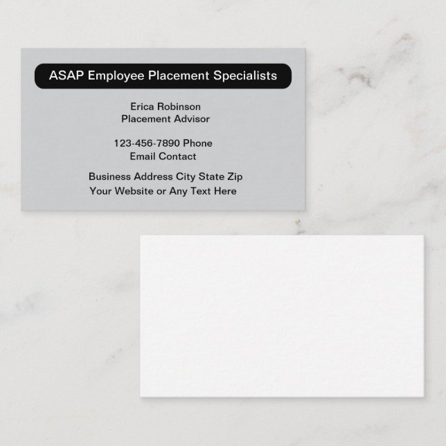 Arbetsspecialist Visitkort (Fram/baksida)