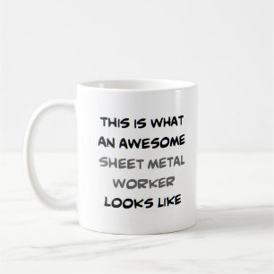Arbetstagare i lakan metall, fantastisk kaffemugg