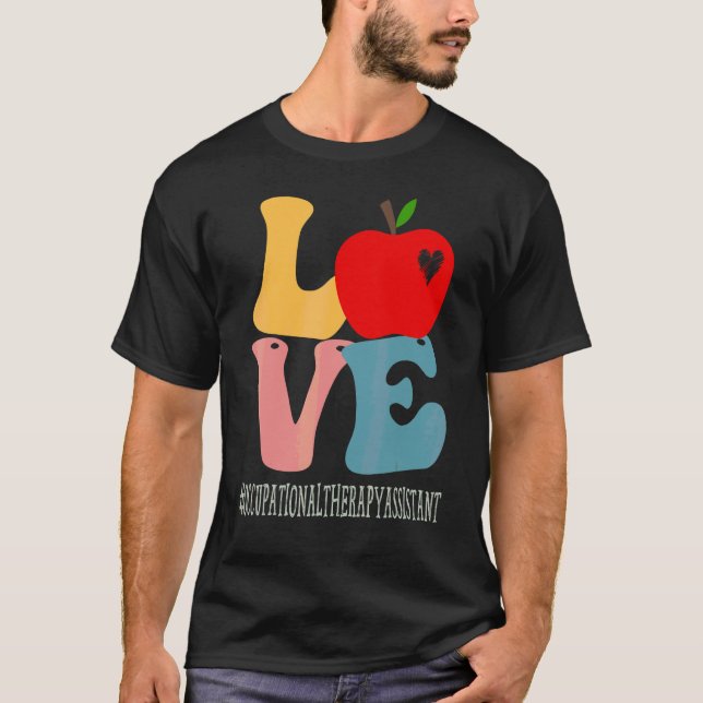 Arbetsterapeutassistent Älskar Groovy Tillbaka Til T Shirt (Framsida)