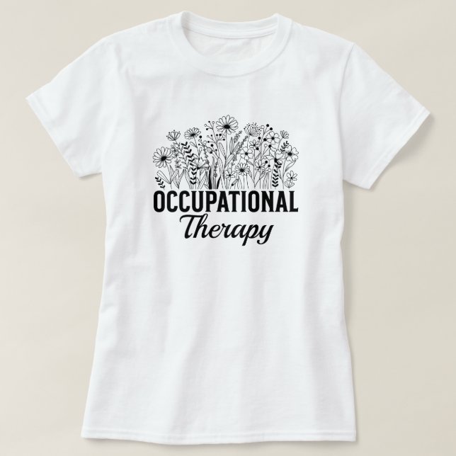Arbetsterapi Blommig Arbetsterapi OT T Shirt (Design framsida)
