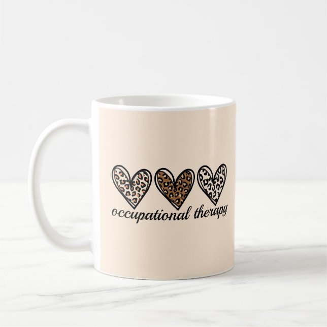 Arbetsterapi Cheetach Print Hjärta Kaffemugg (Vänster)