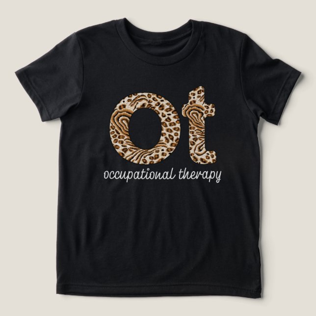 Arbetsterapi OT Gepardtryck T Shirt (Design Framsida)