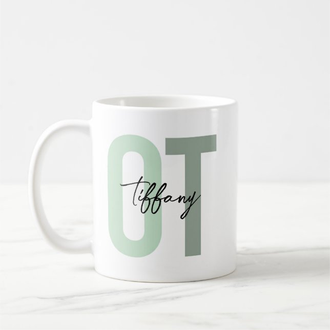 Arbetsterapimugg • Anpassad OT-kaffemugg •  Kaffemugg (Vänster)
