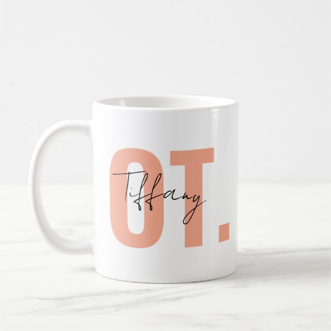 Arbetsterapimugg • Anpassad OT-kaffemugg •  Kaffemugg (Vänster)