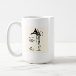 Arbetstid måndag upptagen av trötta kaffemugg