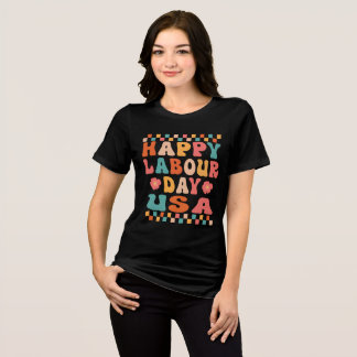 Arbetstidsdagen i lycklig för kvinnor på arbetsdag t shirt