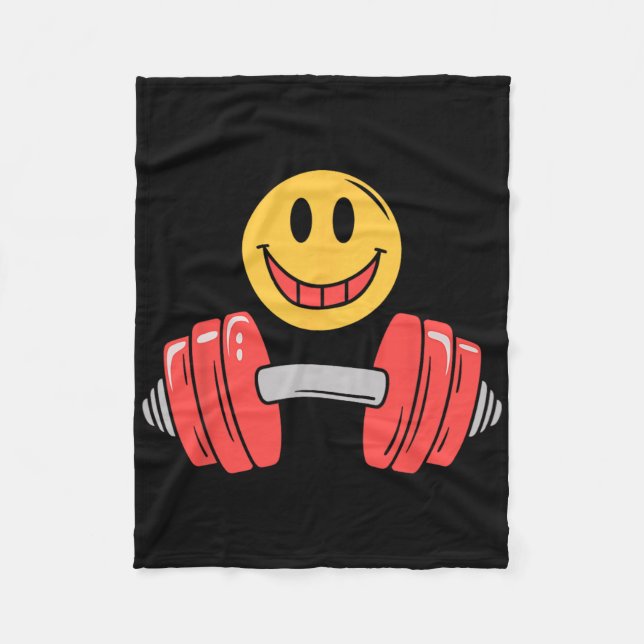 Arbetsuppdatering av Gym Ansikte Funny Weightlift  Fleecefilt (Framsidan)