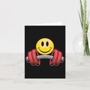 Arbetsuppdatering av Gym Ansikte Funny Weightlift Kort