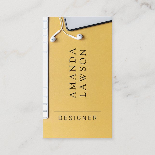 Arbetsyta för gult Designer Visitkort (Framsida)