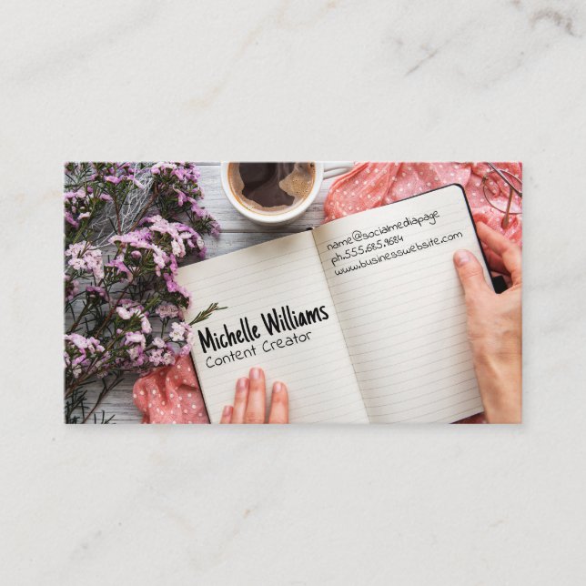 Arbetsyta för hemmakontoret visitkort (Framsida)