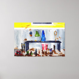 Arbetsyta för lera canvastryck