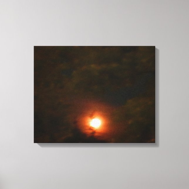 Arbetsyta för WINTER TOPPEN MÅNE Canvastryck (Framsida)