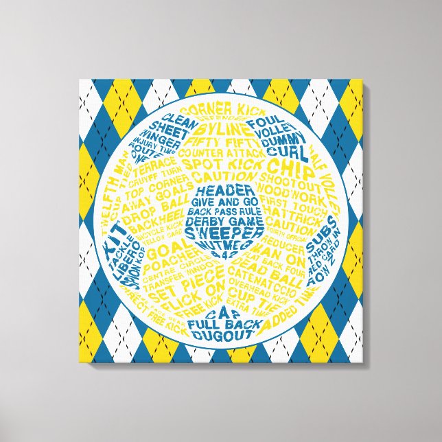 Arbetsyta med fotbojans typografi canvastryck (Framsida)