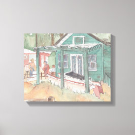 Arbetsyta (Watercolor Sketch/Crystal Cove) Canvastryck