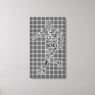 Arbetsytan för fotbollsspelarens typografieruta canvastryck