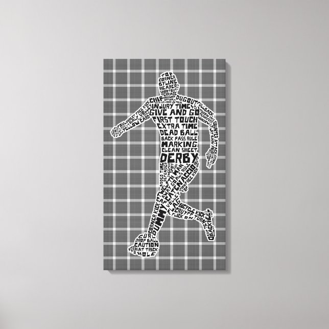 Arbetsytan för fotbollsspelarens typografieruta canvastryck (Framsida)