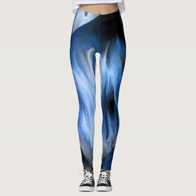Arbetsytan för vattenfärgsfilter Abstrakt Penseldr Leggings (Framsida)