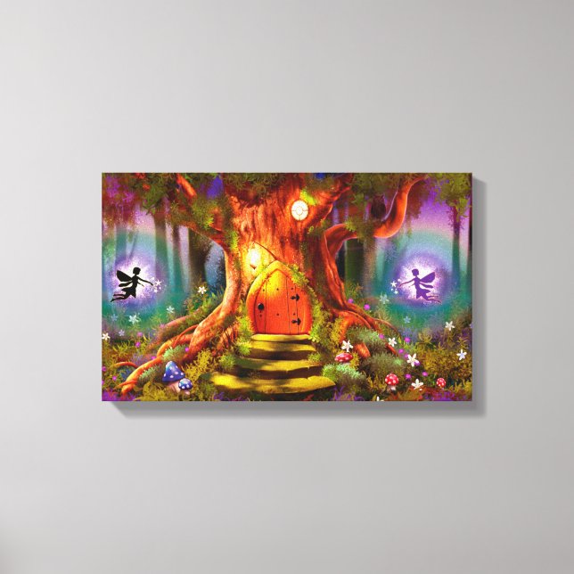 Arbetsytan Magic Träd Canvastryck (Framsida)
