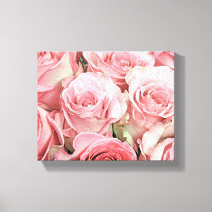 Arbetsytan rosa ros har omslagits canvastryck
