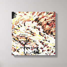 Arbetsytans figursättning/Lejon på Discan av Sarr Canvastryck