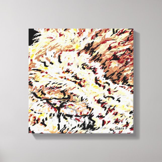 Arbetsytans figursättning/Lejon på Discan av Sarr Canvastryck (Framsida)