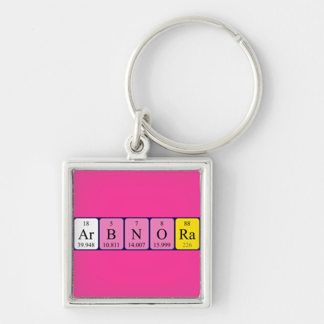 Arbnora Periodisk nyckelring bord namn (Framsidan)