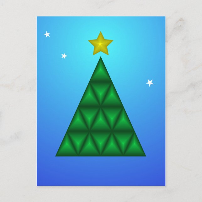 Árbol de Navidad 3D Serio y elegante Helg Vykort (Framsida)