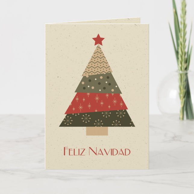Arbol de Navidad Tarjeta de Felicitacion. Helgkort (Framsida)